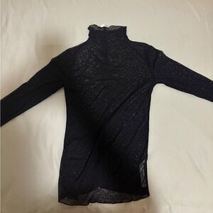 Free People Black Mesh Blouse